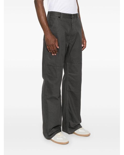 Acne Gray Straight-leg Canvas Trousers