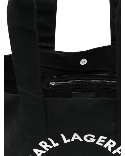 Bolso shopper con logo estampado Karl Lagerfeld de hombre de color Black
