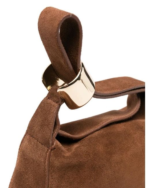 Semicouture Brown Mini Sac À Main Baily En Daim