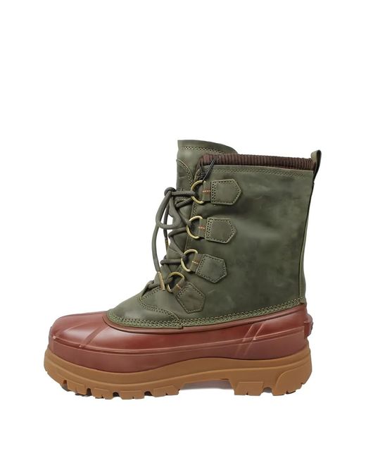 Sorel Green Xbarbour Caribou Lace-Up Leather Boots for men