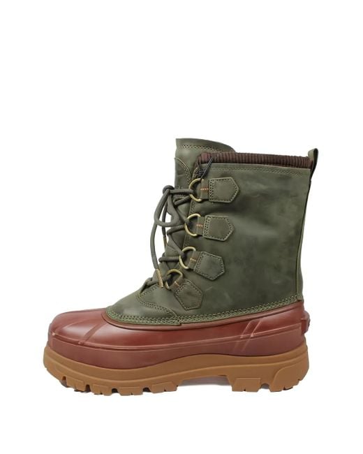 Sorel Green Xbarbour Caribou Lace-Up Leather Boots for men