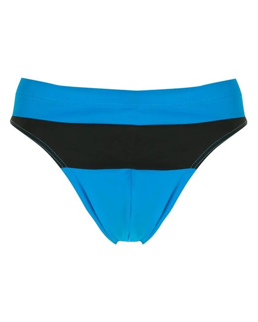 Amir Slama Blue Two-Tone High-Leg Swimming Trunks for men