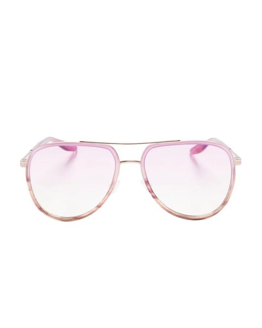 Barton Perreira Pink Cani Pilot-Frame Sunglasses