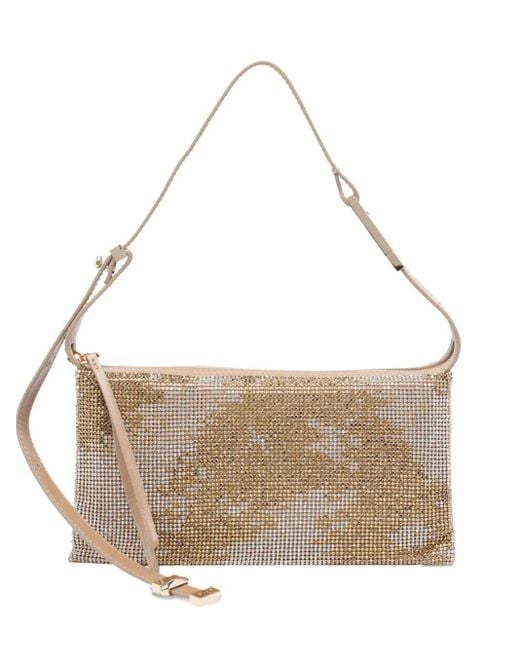 Benedetta Bruzziches Natural Schultertasche mit Kristallen