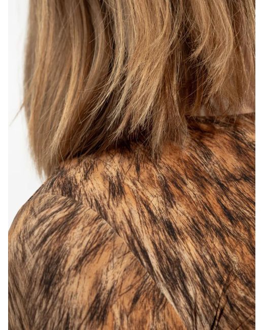 MM6 by Maison Margiela Brown Animal-Print Bodysuit
