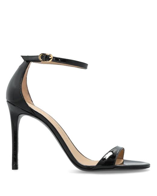 Stuart Weitzman Black 100Mm Leather Sandals