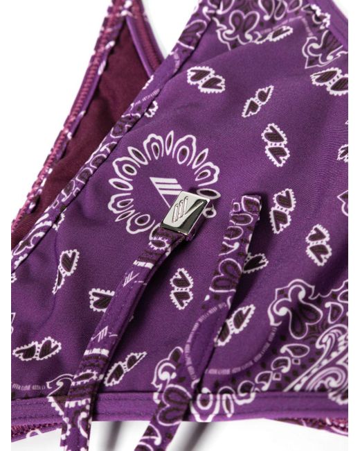 The Attico Purple Bikini mit Bandana-Print