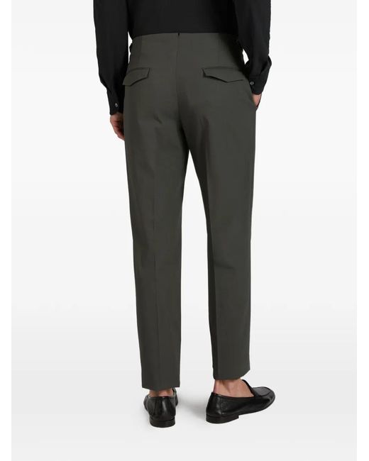 Incotex Gray Pleated Tapered Trousers for men