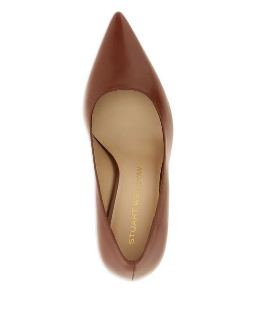Escarpins En Cuir À Bout Pointu Power Stuart Weitzman en coloris Brown