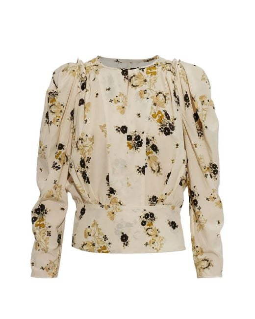 Isabel Marant White Zarga Floral-Print Top