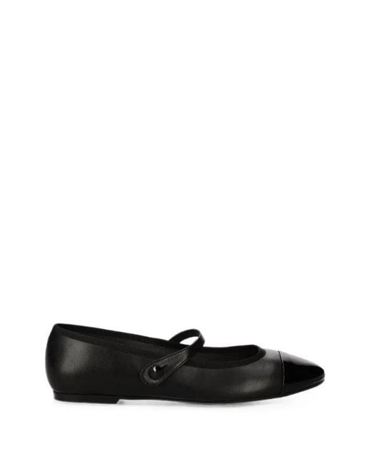 JONAK PARIS Black Dreux Patent-Toe-Cap Touch-Strap Ballet Flats