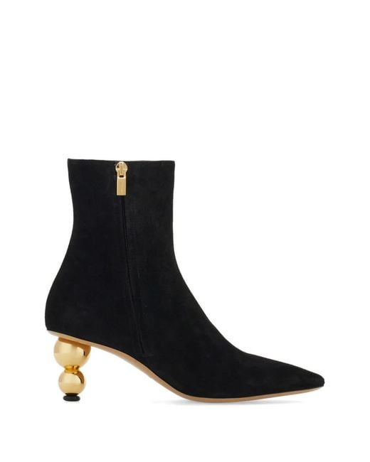Ferragamo Black Spherical Heel Ankle Boots