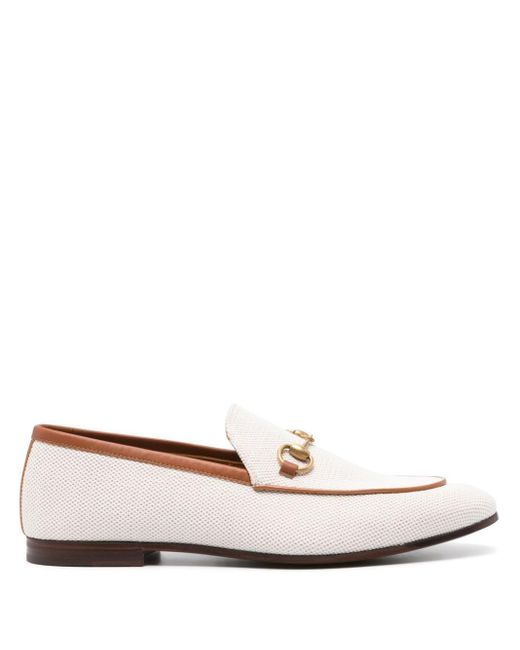 Gucci White Horsebit-embellished Loafers for men