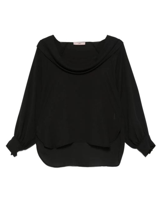 Carla G Black Cowl Neck Blouse