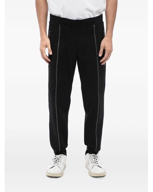Neil Barrett Black Viscose-Blend Tapered-Fit Joggers With Tape Detail for men