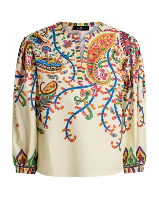 Etro Multicolor Paisley Round Neck Top