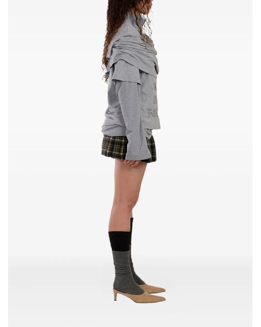Natasha Zinko Gray Drapiertes Langarmshirt