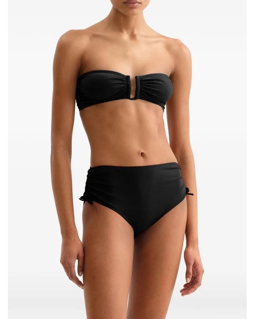 Eres Black Sofia Drawstring Mid-Rise Bikini Bottoms