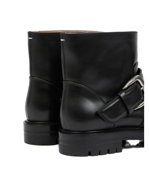 Maison Margiela Black Tabi County Buckle Ankle Boot for men