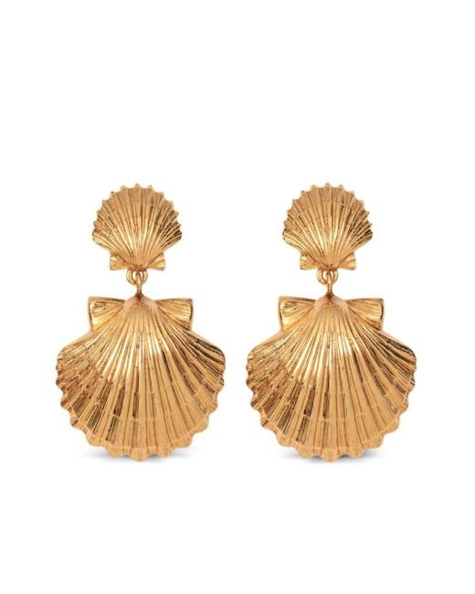 Jennifer Behr Metallic Caspian Shell Earrings