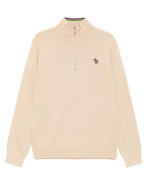 Paul Smith Natural Half-Zip Jumper for men