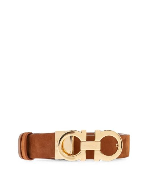 Ferragamo Brown Adjustable Gancini Belt
