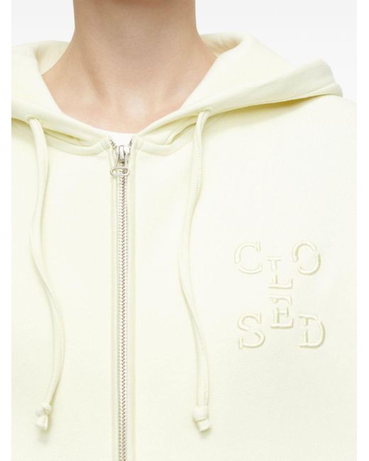Closed White Zip-up Cotton Hoodie