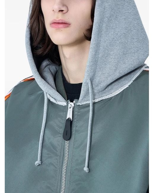 Vetements Blue Integrated-Hood Bomber Jacket for men