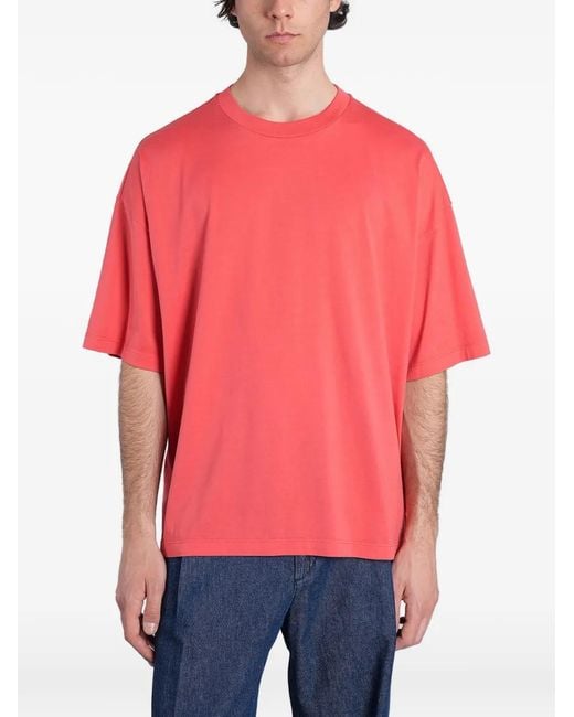 Roberto Collina Red Crew-Neck Short-Sleeve T-Shirt for men