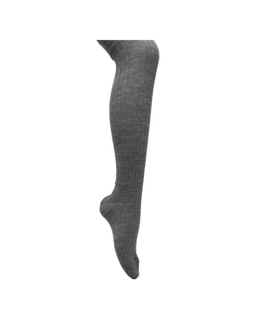 Jil Sander Gray Ribbed-Knit Tights