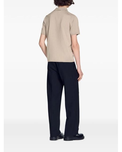 Sandro Gray Short-Sleeve Polo Shirt for men