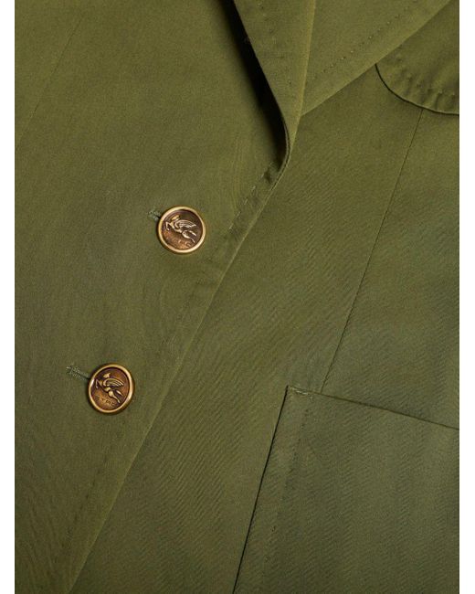Etro Green Pegaso-buttons Single-breasted Blazer