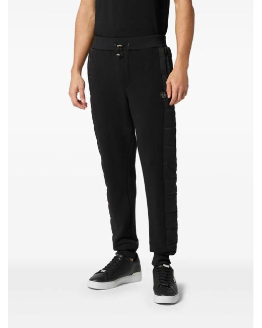 Philipp Plein Black Puffered Jogging Pants for men