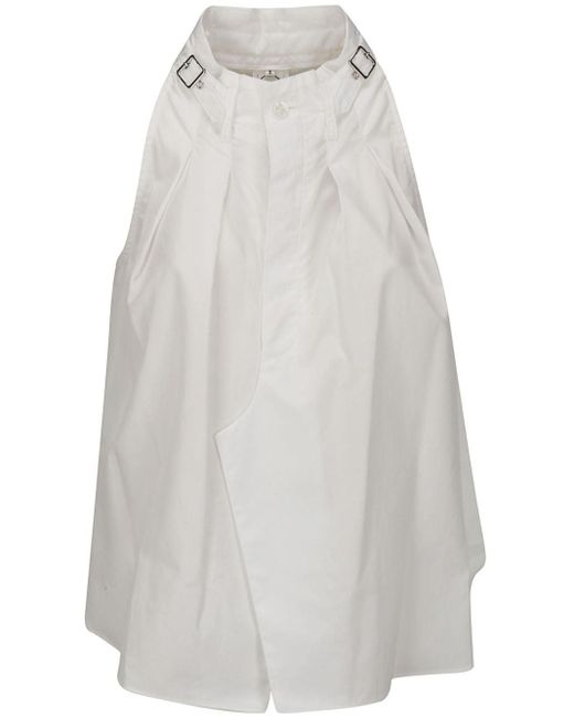 Blusa con cinturón Noir Kei Ninomiya de color White