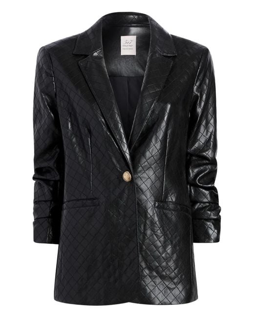 Cinq À Sept Black Khloe Quilted Blazer
