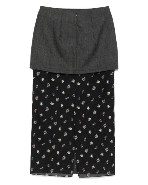 Racil Black Demi Layered Maxi Skirt