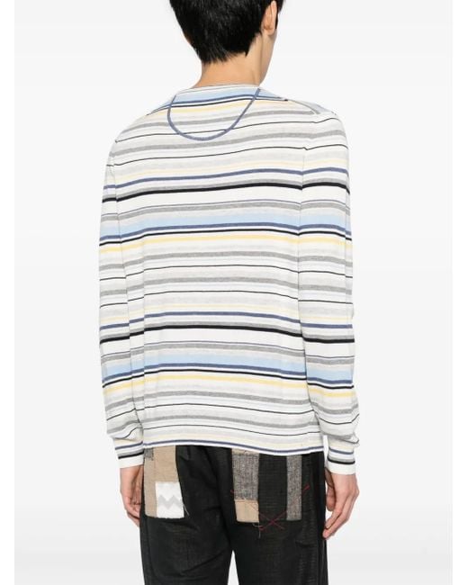 Private Stock Gray The Philippe Striped Jumper for men