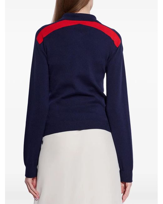 Versace Blue Zip Collared Cardigan