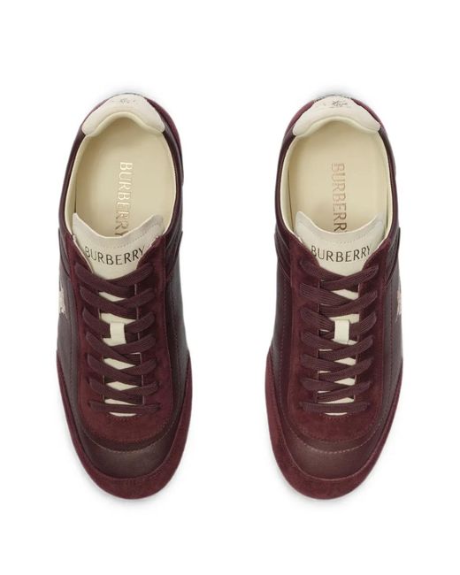 Burberry Brown Leather Knight Runner Sneakers