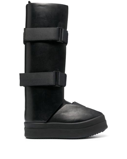 Rick Owens Black Splint Leather Boots for men