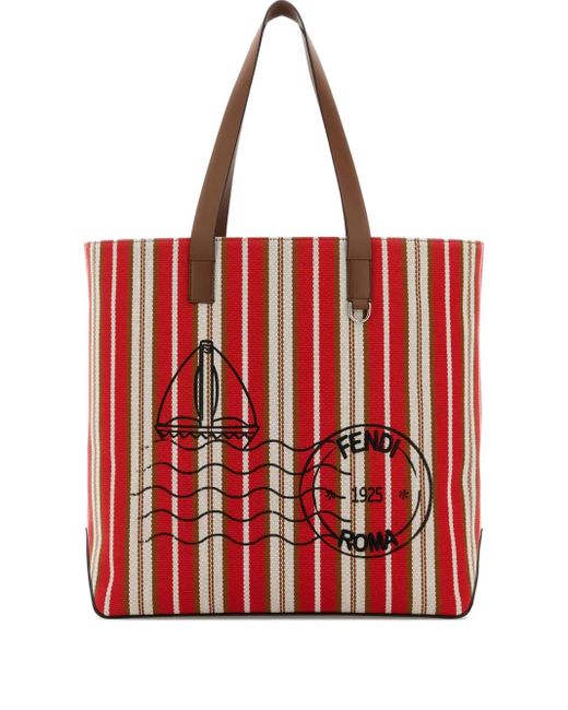 Fendi Embroidered Canvas Shopping Bag for men