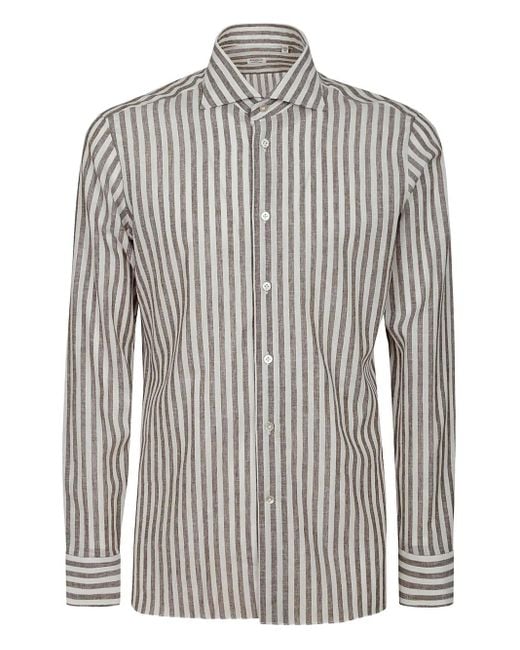 Chemise En Coton À Rayures Borriello pour homme en coloris Brown