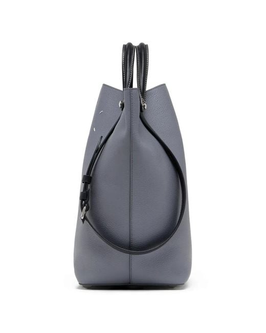 Maison Margiela Blue Sac Cabas Dress-Age En Cuir Grainé