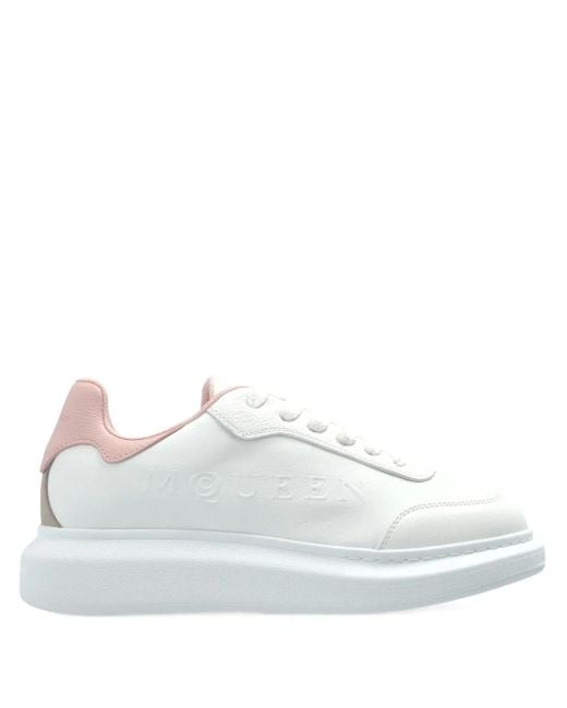 Alexander McQueen White Oversized Embossed-Logo Platform Sneakers