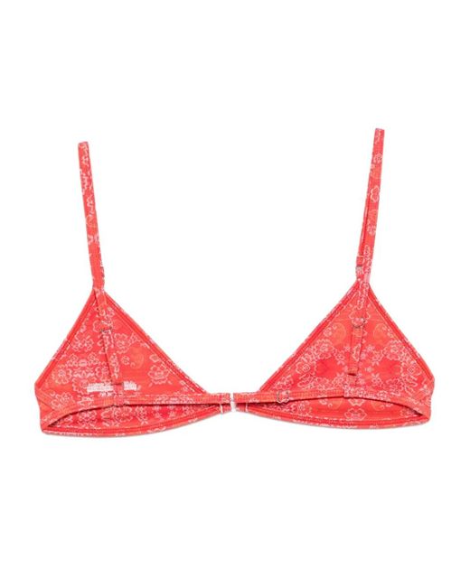Roberta Einer Red X Kiss 'N Thrill Frida Floral-Print Triangle Bikini Top