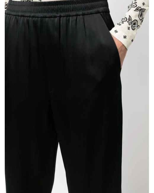 Nanushka Black Elasticated-Waist Cropped Trousers