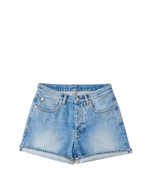 Fortela Blue Short En Jean Winonaj À Ourlets Retroussés