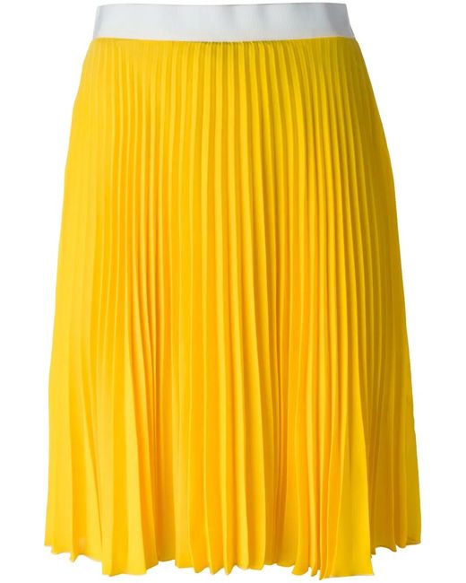 Neil Barrett Yellow Pleated Skirt