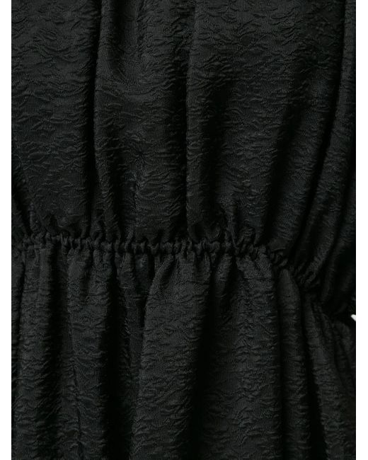 Goen.J Black Balloon-Sleeved Tiered Mini Dress