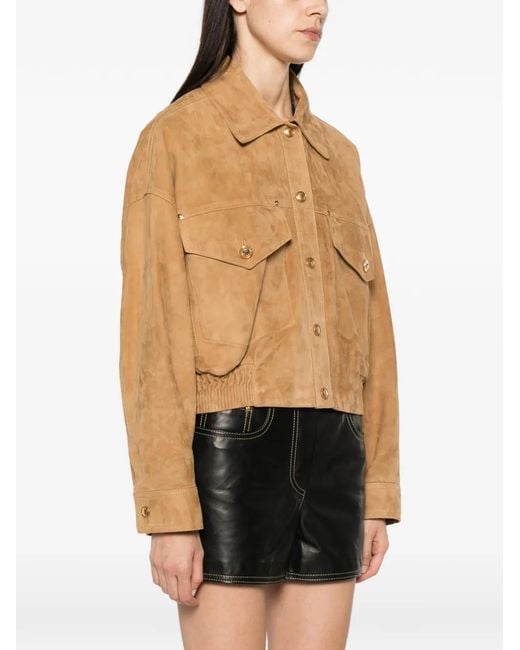 Versace Natural Suede-Effect Leather Jacket